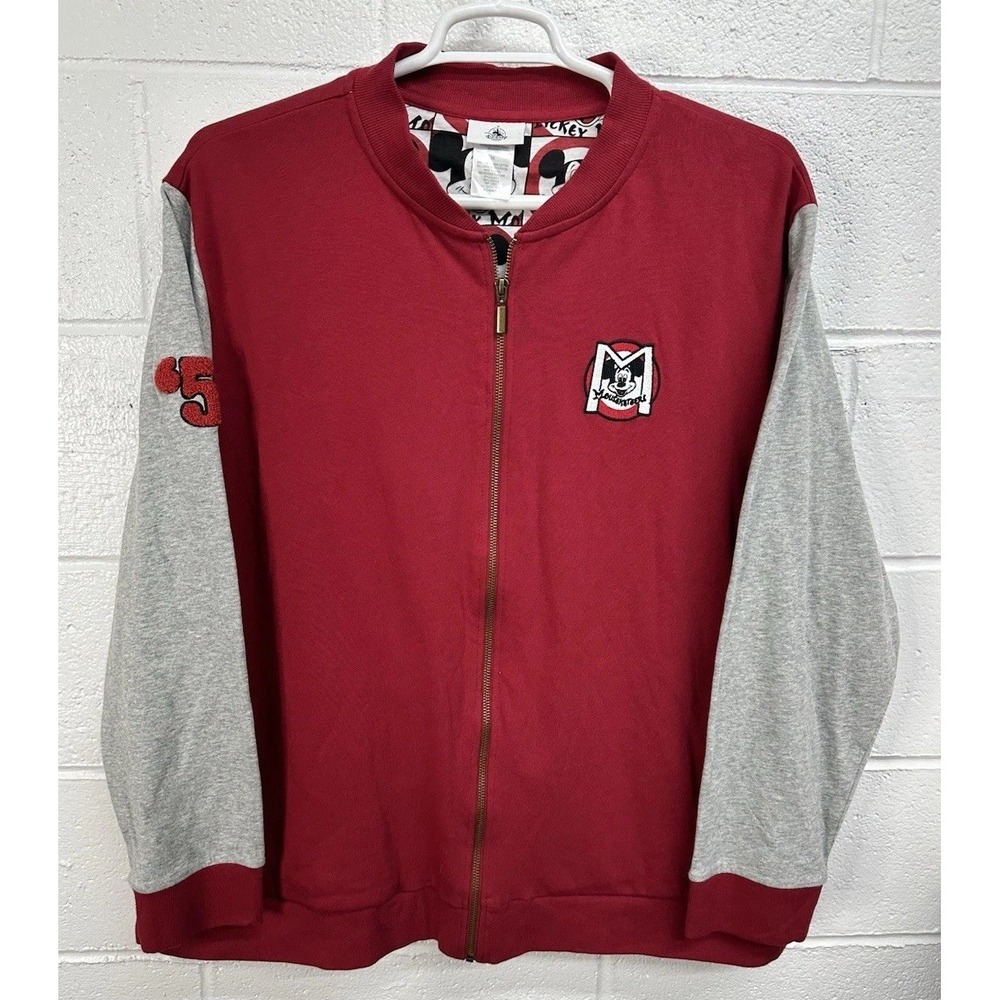 Mickey Mouse Club Varsity‎ Zip Fleece Sweater Letterman Jacket Disney Parks 3X